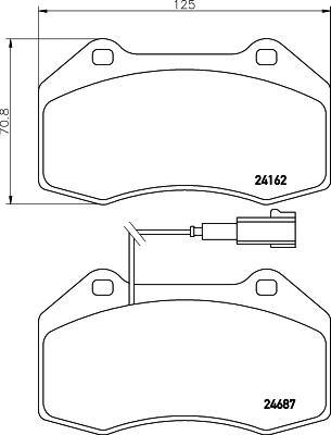 HELLA 8DB 355 014-061 - Brake Pad Set, disc brake autospares.lv