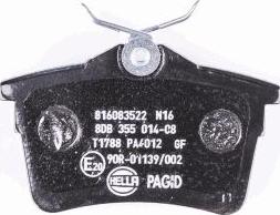 HELLA 8DB 355 014-081 - Brake Pad Set, disc brake autospares.lv