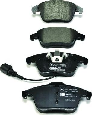 HELLA 8DB 355 014-031 - Brake Pad Set, disc brake autospares.lv