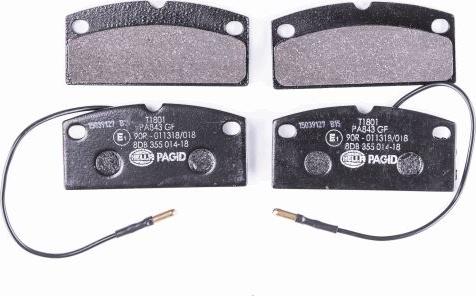 HELLA 8DB 355 014-181 - Brake Pad Set, disc brake autospares.lv