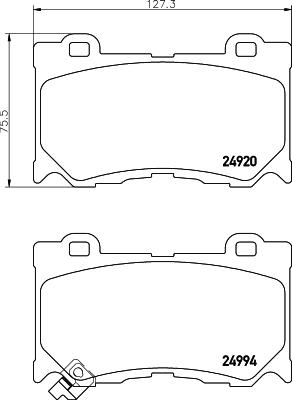 HELLA 8DB 355 014-841 - Brake Pad Set, disc brake autospares.lv