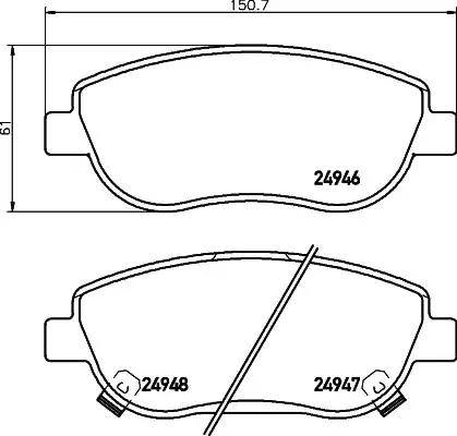 HELLA 8DB 355 014-871 - Brake Pad Set, disc brake autospares.lv