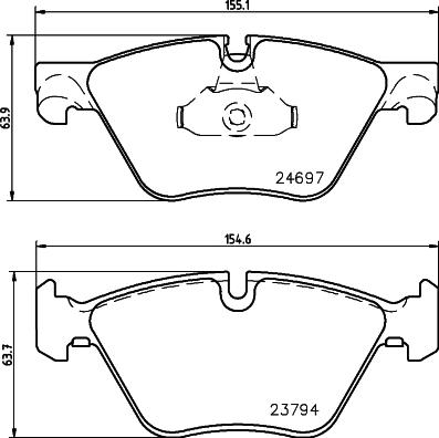 HELLA 8DB 355 014-351 - Brake Pad Set, disc brake autospares.lv