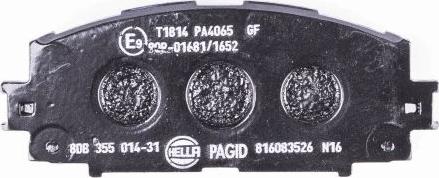 HELLA 8DB 355 014-311 - Brake Pad Set, disc brake autospares.lv