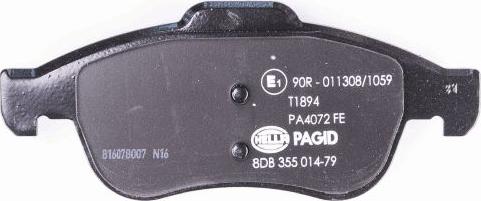 HELLA 8DB 355 014-791 - Brake Pad Set, disc brake autospares.lv