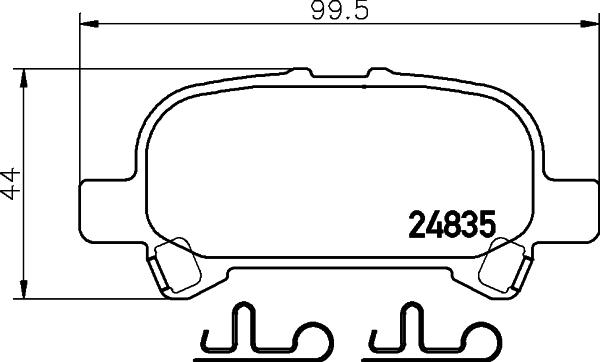 HELLA 8DB 355 014-751 - Brake Pad Set, disc brake autospares.lv