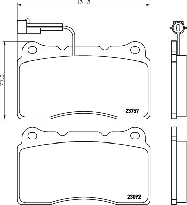 HELLA 8DB 355 014-731 - Brake Pad Set, disc brake autospares.lv