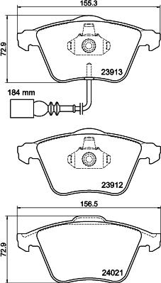 HELLA 8DB 355 015-971 - Brake Pad Set, disc brake autospares.lv