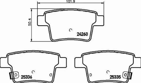 HELLA 8DB 355 015-501 - Brake Pad Set, disc brake autospares.lv