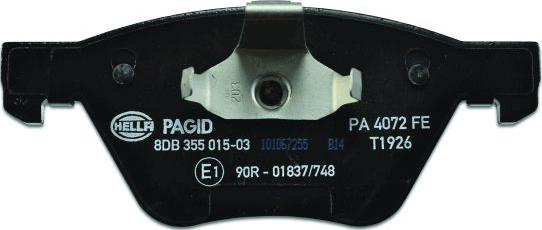 HELLA 8DB 355 015-031 - Brake Pad Set, disc brake autospares.lv