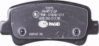 HELLA 8DB 355 015-301 - Brake Pad Set, disc brake autospares.lv