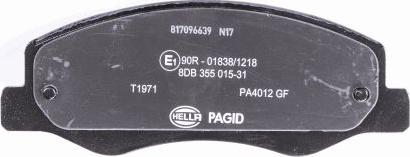 HELLA 8DB 355 015-311 - Brake Pad Set, disc brake autospares.lv