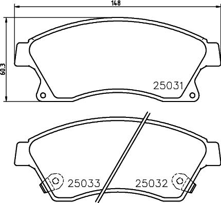 HELLA 8DB 355 015-231 - Brake Pad Set, disc brake autospares.lv