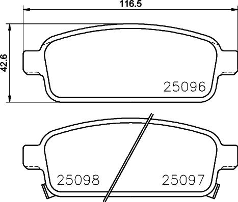 HELLA 8DB 355 015-221 - Brake Pad Set, disc brake autospares.lv