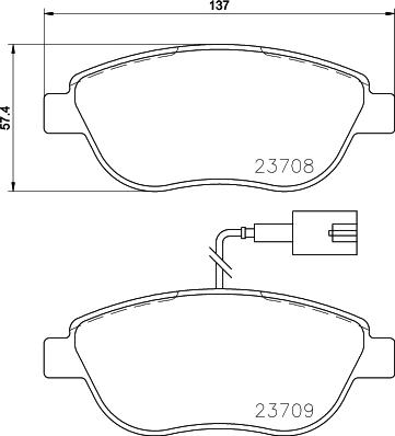 HELLA 8DB 355 015-791 - Brake Pad Set, disc brake autospares.lv