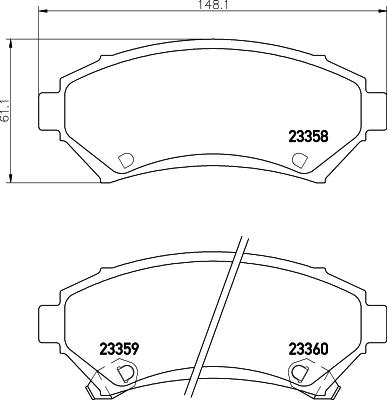 HELLA 8DB 355 016-951 - Brake Pad Set, disc brake autospares.lv