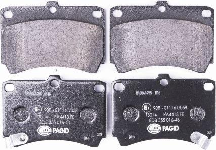 HELLA 8DB 355 016-431 - Brake Pad Set, disc brake autospares.lv