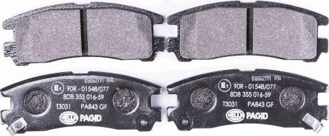 HELLA 8DB 355 016-591 - Brake Pad Set, disc brake autospares.lv