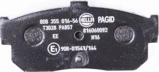 HELLA 8DB 355 016-561 - Brake Pad Set, disc brake autospares.lv