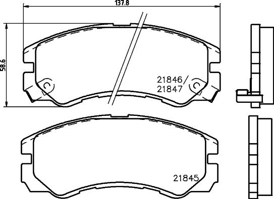 HELLA 8DB 355 016-611 - Brake Pad Set, disc brake autospares.lv