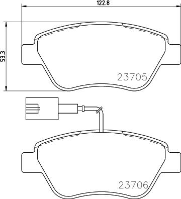 HELLA 8DB 355 016-071 - Brake Pad Set, disc brake autospares.lv