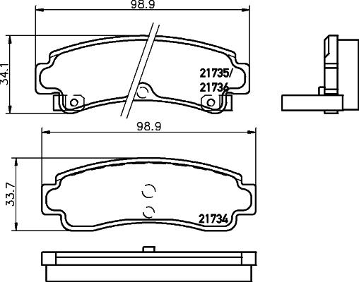 HELLA 8DB 355 016-731 - Brake Pad Set, disc brake autospares.lv