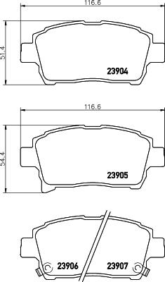 HELLA 8DB 355 010-901 - Brake Pad Set, disc brake autospares.lv