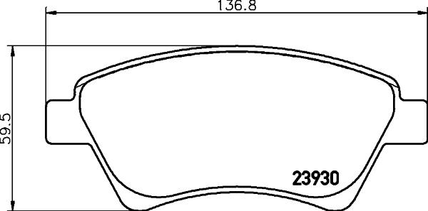 HELLA 8DB 355 010-541 - Brake Pad Set, disc brake autospares.lv