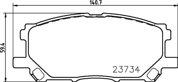 HELLA 8DB 355 010-071 - Brake Pad Set, disc brake autospares.lv