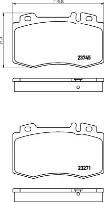 HELLA 8DB 355 031-341 - Brake Pad Set, disc brake autospares.lv