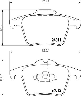 HELLA 8DB 355 010-801 - Brake Pad Set, disc brake autospares.lv