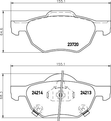 HELLA 8DB 355 010-831 - Brake Pad Set, disc brake autospares.lv