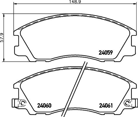 HELLA 8DB 355 010-821 - Brake Pad Set, disc brake autospares.lv