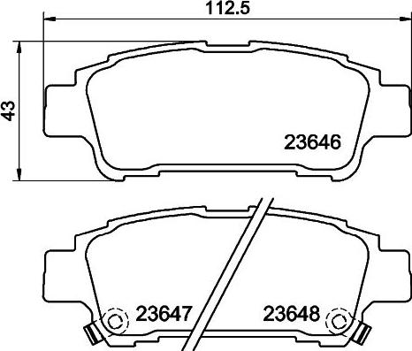 HELLA 8DB 355 010-311 - Brake Pad Set, disc brake autospares.lv