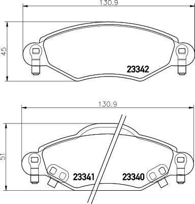 HELLA 8DB 355 010-791 - Brake Pad Set, disc brake autospares.lv