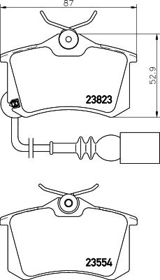 HELLA 8DB 355 010-781 - Brake Pad Set, disc brake autospares.lv