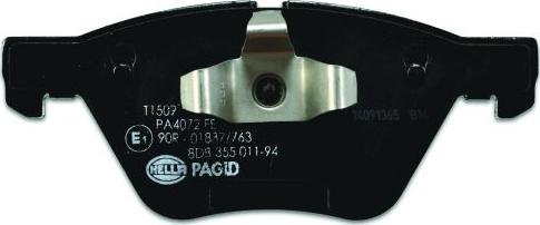 HELLA 8DB 355 011-941 - Brake Pad Set, disc brake autospares.lv