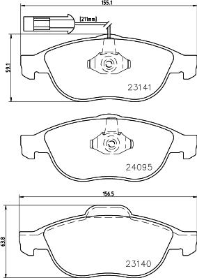 HELLA 8DB 355 011-651 - Brake Pad Set, disc brake autospares.lv