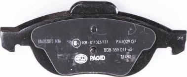 HELLA 8DB 355 011-651 - Brake Pad Set, disc brake autospares.lv