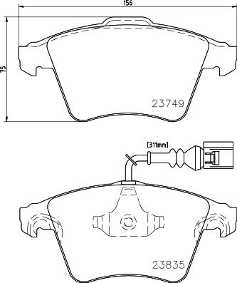 HELLA 8DB 355 011-621 - Brake Pad Set, disc brake autospares.lv