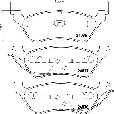 HELLA 8DB 355 011-061 - Brake Pad Set, disc brake autospares.lv