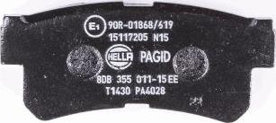 HELLA 8DB 355 011-151 - Brake Pad Set, disc brake autospares.lv