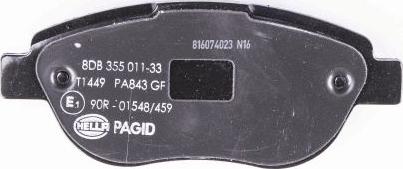 HELLA 8DB 355 011-331 - Brake Pad Set, disc brake autospares.lv