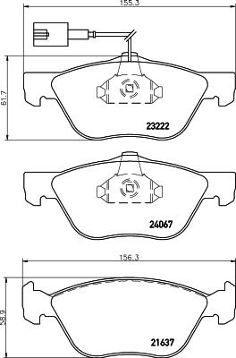 HELLA 8DB 355 011-211 - Brake Pad Set, disc brake autospares.lv