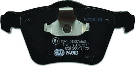 HELLA 8DB 355 011-721 - Brake Pad Set, disc brake autospares.lv