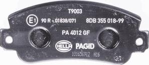 HELLA 8DB 355 018-991 - Brake Pad Set, disc brake autospares.lv