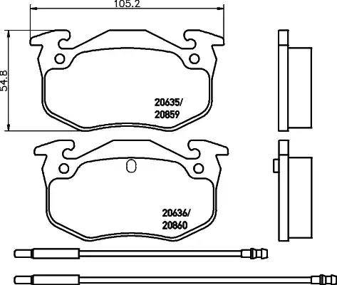 HELLA 8DB 355 018-921 - Brake Pad Set, disc brake autospares.lv