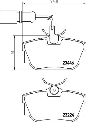 HELLA 8DB 355 018-571 - Brake Pad Set, disc brake autospares.lv