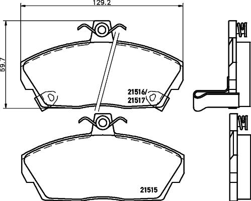 HELLA 8DB 355 018-031 - Brake Pad Set, disc brake autospares.lv