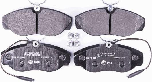 HELLA 8DB 355 018-141 - Brake Pad Set, disc brake autospares.lv